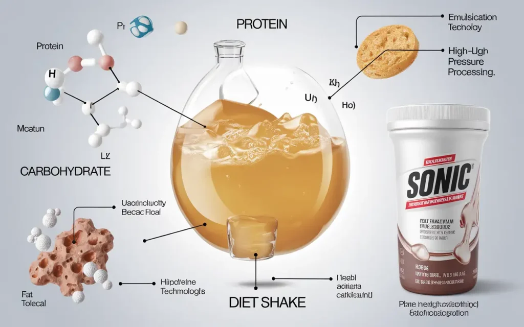 Scientific diagram of sonic diet drinks formulation