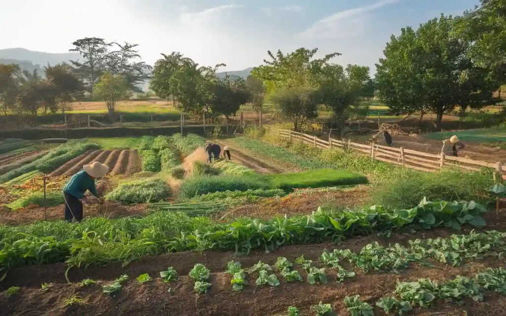 Eco-friendly sonoma diet with sustainable farming visuals