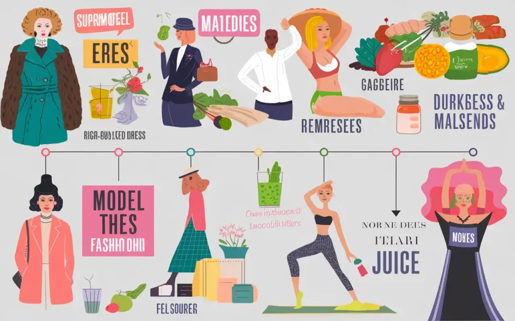 Supermodel diet evolution timeline graphic