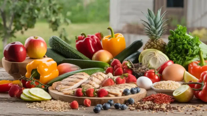 A vibrant overview of the hormone reset diet with fresh, healthy foods.