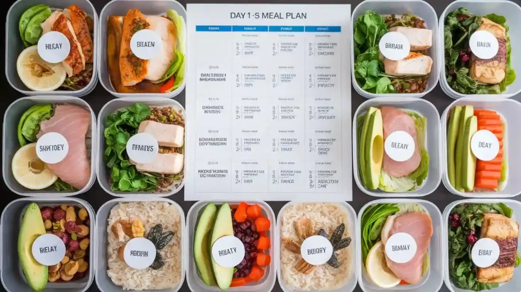 A variety of nutritious meals prepared for the 5 Day Drop Diet.