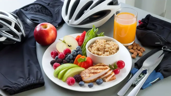 cycling diet - vibrant cycling meal layout