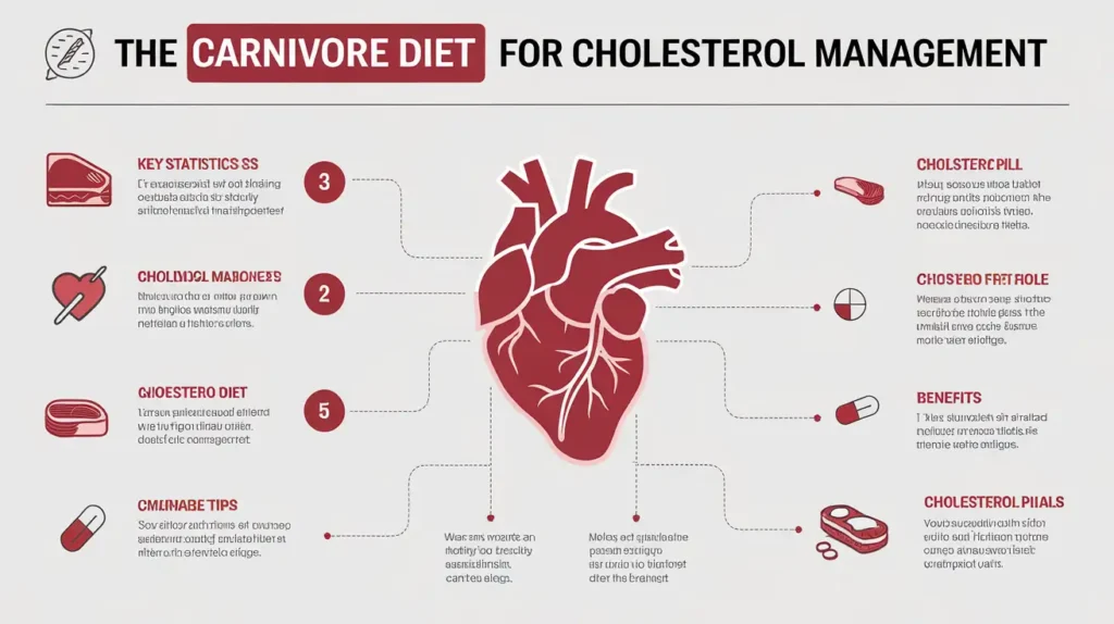 Infographic on how to lower cholesterol on carnivore diet